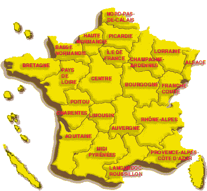 Carte de France des rgions